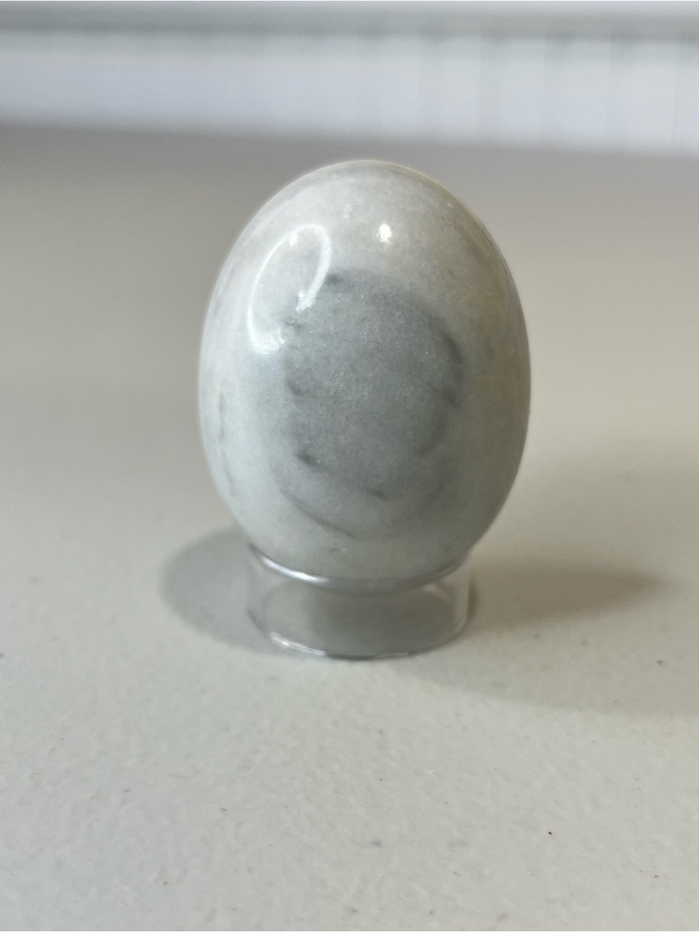 Polished White Marble Egg Decorative Stone
